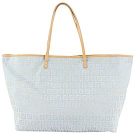 Fendi Blue Monogram FF Zucca Roll Tote Bag 1130f17