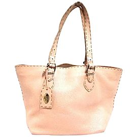 Fendi Pearl Selleria 239787 Pink Leather Tote