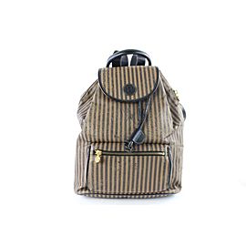 Fendi Pequin Stripe 31fz0629 Brown Canvas Backpack