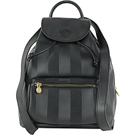 Fendi Black Pequin Stripe Mini Backpack 101ff23