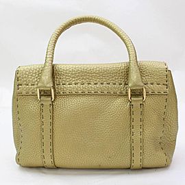 Fendi Selleria 867181 Gold Leather Satchel