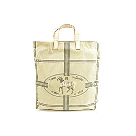 Fendi Selleria Horse Logo 232671 Beige Coated Canvas Tote