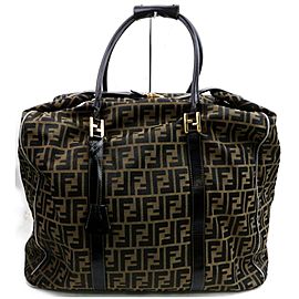 Fendi Boston Zucca 872591 Brown Canvas Weekend/Travel Bag