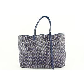 Goyard Navy Blue Chevron St Louis PM Tote Bag 257gy56