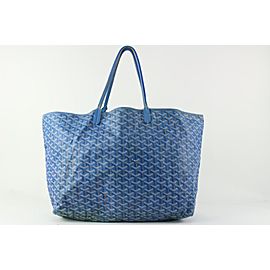 Goyard Royal Blue Chevron St Louis GM Tote Bag with Pouch 2GY108