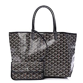 Goyard Black Chevron St Louis PM Tote Bag with Pouch 1GOY1126