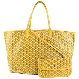 Goyard Yellow Chevron St Louis PM Tote Bag with Pouch 229gy55