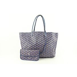 Goyard Blue Chevron St Louis PM Tote Bag with Pouch 359gy525