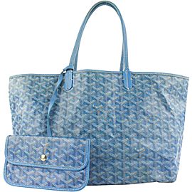 Goyard Blue Chevron St Louis Tote bag with Pouch 881gy413