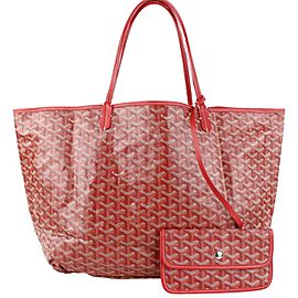 Goyard Large Red Chevron St Louis GM Tote Bag with Pouch 922gy88