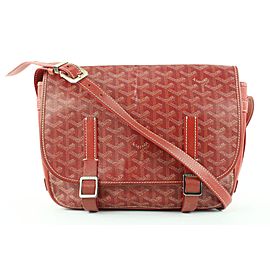 Goyard Red Chevron Belvedere MM Crossbody Messenger 708gy323