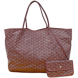 Goyard Bordeaux Chevron St Louis Gm with Pouch 236463 Brown Coated Canvas Tote