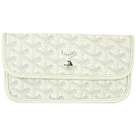 Goyard White Chevron St Louis Pouch Clutch Pochette 910gy2