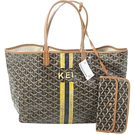 Goyard Black x Brown Chevron St Louis with Tote 860792