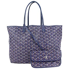 Goyard Blue Chevron St Louis Tote with Pouch 830gy31