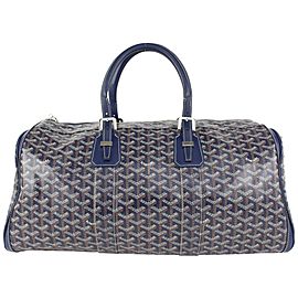 Goyard Navy Blue Chevron Croisiere Boston Duffle Travel Bag 108gy21