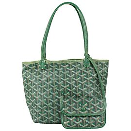 Goyard Rare Mini Green Chevron St Louis Junior Tote with Pouch 1GY917