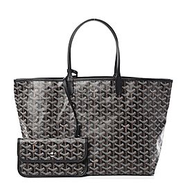 Goyard Black x Brown Chevron St Louis Tote with Pouch 861244