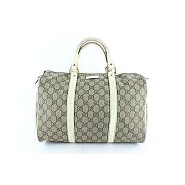 Gucci Boston Supreme Monogram Gg Joy 21gz1217 Brown Coated Canvas Satchel