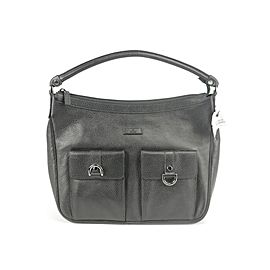 Gucci 22gk1220 D-ring Pocket Black Leather Hobo Bag