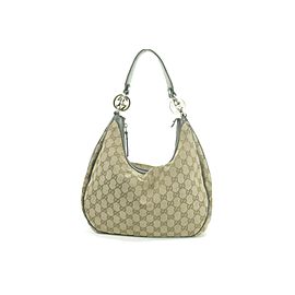 Gucci 4gk0107 Monogram Twins Brown Gg Canvas Hobo Bag