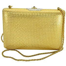 Gucci 871983 Chain Minaudiere Gold Mesh Cross Body Bag