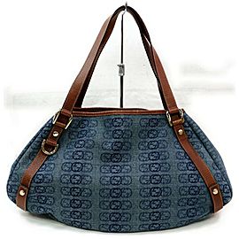 Gucci Abbey Hobo Gg Monogram Interlocking 872010 Canvas Denim Shoulder Bag