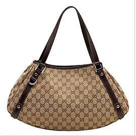 Gucci Abbey Monogram Medium 10gga63 Brown Canvas Hobo Bag