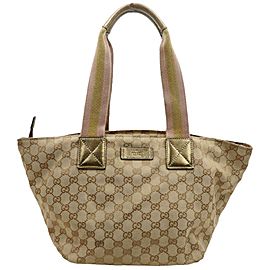 Gucci Tote Bag Gold Canvas 862771