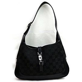 Gucci Bag Bardot Jackie Hobo Monogram 872394 Black Gg Canvas Satchel