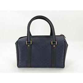 Gucci Bag Boston Monogram 867506 Navy Blue Coated Canvas Satchel