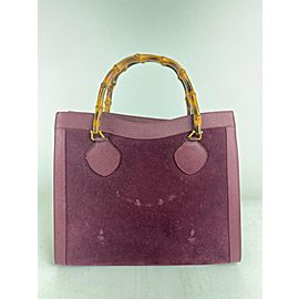 Gucci Bag Burgundy Bamboo Large 1g622 Bordeaux Suede Leather Tote