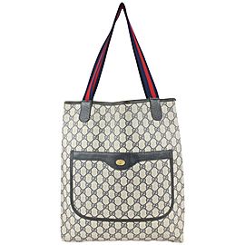 Gucci Navy Supreme GG Web Handle Tote Bag 1012G39