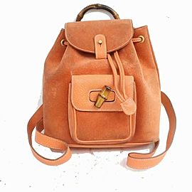 Gucci Orange Suede Bamboo Mini Backpack 871719