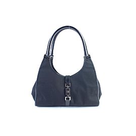 Gucci Bardot Jackie Hobo Monogram Jackie-o 25gr0621 Black Canvas Shoulder Bag