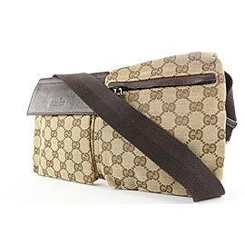 Gucci Brown Monogram GG Belt Bag Fanny Pack Waist Pouch 640ggs317