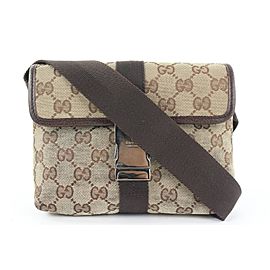 Gucci Brown Monogram GG Waist Pouch Fanny Pack Belt bag 951gks416