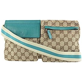 Gucci Turquoise Belt Bag Monogram GG Fanny Pack Waist Pouch 856ggs49