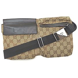 Gucci Brown Monogram GG Belt Bag Fanny Pack Waist Pouch 862510