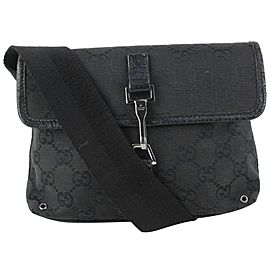 Gucci Black Monogram GG Belt Bag Fanny Pack Waist Pouch 927gk26