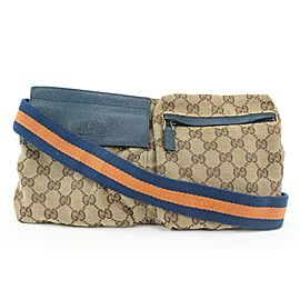 Gucci Rare Navy x Orange Belt Bag Waist Pouch Fanny Pack 764gzs330