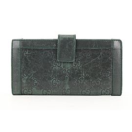 Gucci 231839-2888 Dark Green Guccissima Leather Long Wallet 443ggs61