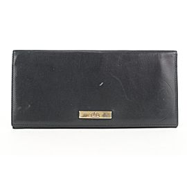 Gucci Black Leather Bifold Long Wallet 162gks53