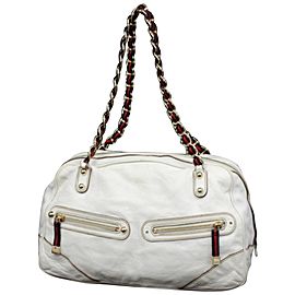 Gucci Boston Princy 233155 White Leather Shoulder Bag