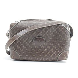 Gucci Camera 2gk0114 Monogram Brown Micro Gg Coated Canvas Cross Body Bag