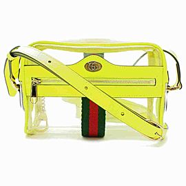 Gucci Yellow Ophidia Camera Bag Mini Clear Translucent Crossbody 855520