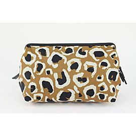 Gucci Leopard Cheetah Caramel Cosmetic Pouch Make Up Case Bag 1119g40