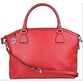 Gucci Dome Large Covertible 2way 1g82 Red Leather Tote