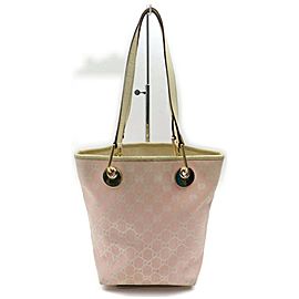 Gucci Eclipse Bucket Monogram 872527 Pink Gg Canvas Tote