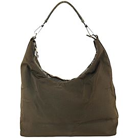 Gucci Large Khaki Brown Nylon Hobo Bag 701gks319